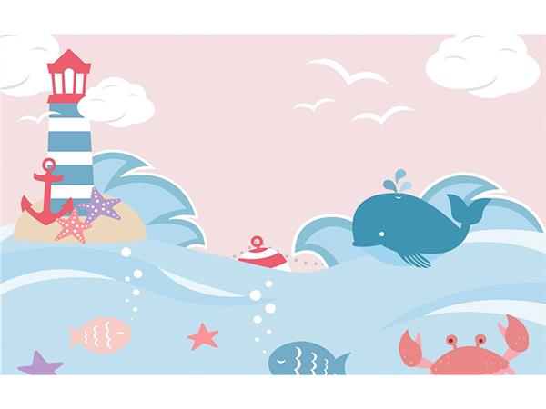Sea Lighthouse Kids Room Wallpaper by MywallpaperShop