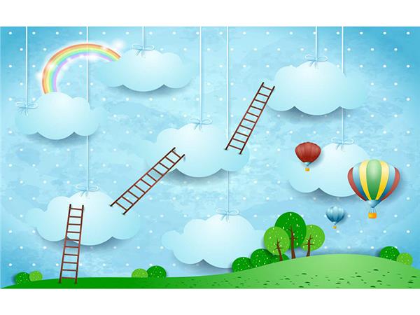 Cloud Design Kids Room Wallpaper by MywallpaperShop