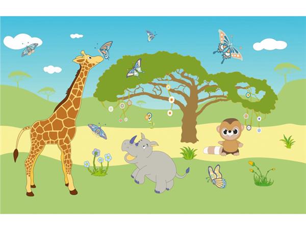 Animals World Butterflies Kids Room Wallpaper by MywallpaperShop