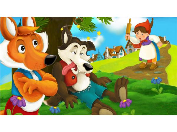 Animals World Red Hat Kiz and Kurt Kids Room Wallpaper by MywallpaperShop