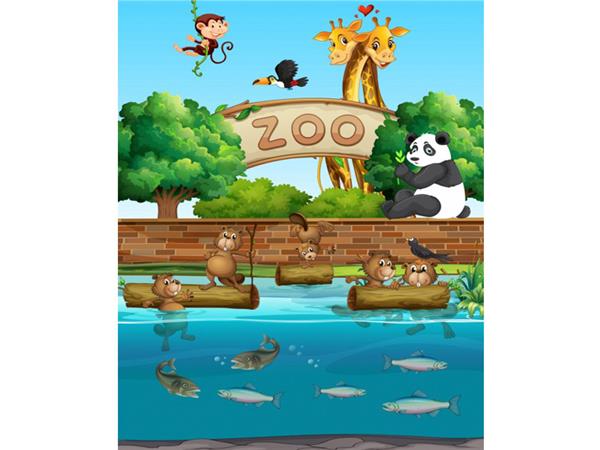 Animals World Panda Kids Room Wallpaper by MywallpaperShop