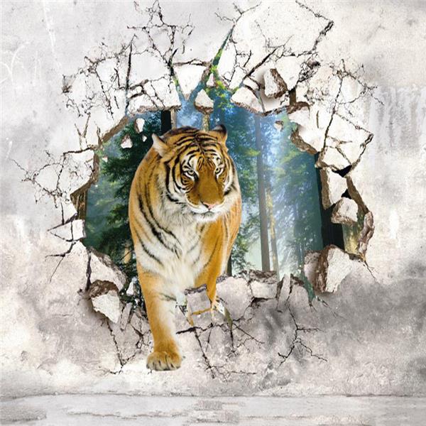 Duvardan Cikan Tiger 3D Kids Room Wallpaper by MywallpaperShop