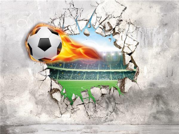 Duvardan Cikan Futbol Topu 3D Kids Room Wallpaper by MywallpaperShop