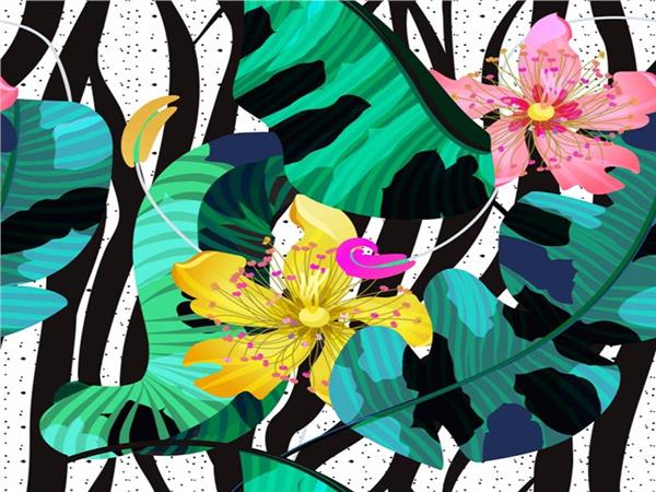 Tropical Leaves 3D Wallpaper by MywallpaperShop