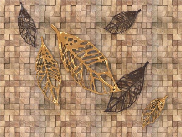 3D Zemin Uzerine Leaf Wallpaper by MywallpaperShop