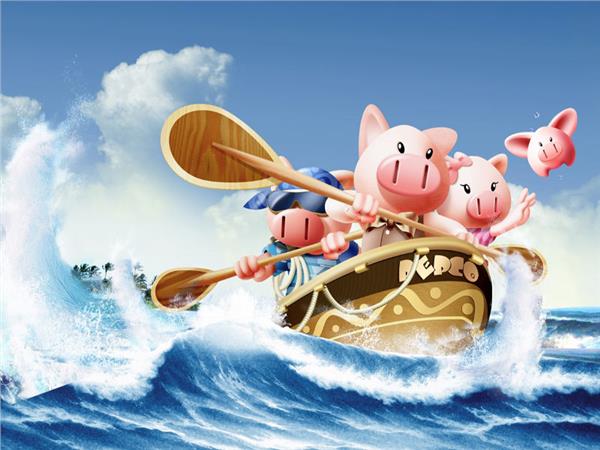 Pig Family Kids Room Wallpaper by MywallpaperSho