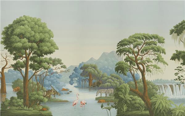 Tropical Forest and Flamingolar Wallpaper by MywallpaperShop