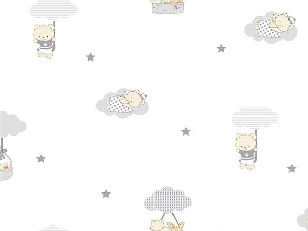 Milky Baby 400-1 Teddy Bear and Bulutlu Kids Room Wallpaper by MywallpaperShop