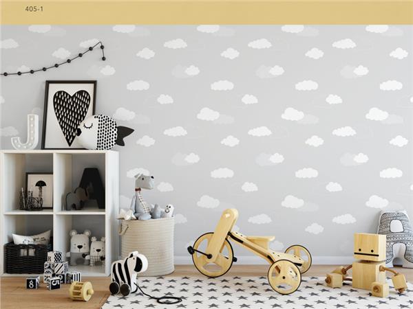 Milky Baby 405-1 Bulutlu Kids Room Wallpaper by MywallpaperShop
