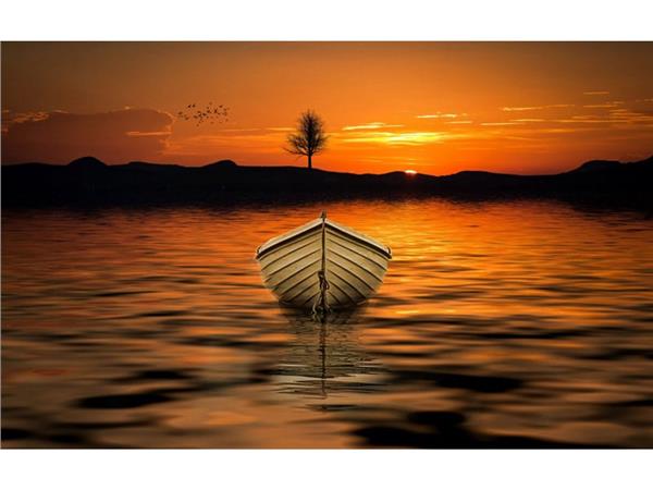 Denizde Balikci Teknesi Wallpaper by MywallpaperShop