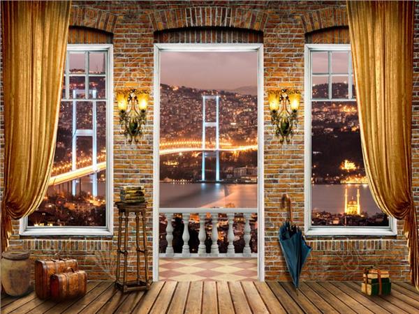 Window Istanbul Scenery 3D Wallpaper by MywallpaperShop