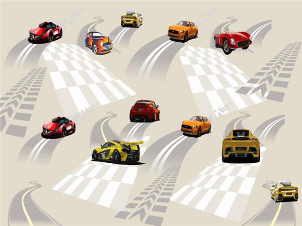 Racing Cars Kids Room Wallpaper by MywallpaperSho