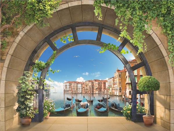 Window Venice Scenery 3D Wallpaper by MywallpaperShop