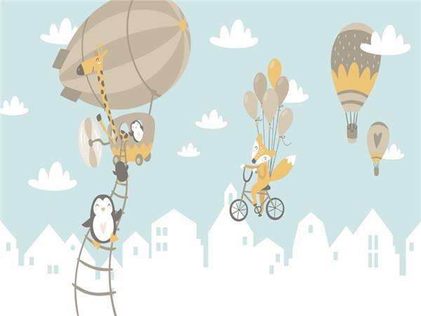 Flying Balloons Kids Room Wallpaper by MywallpaperSho