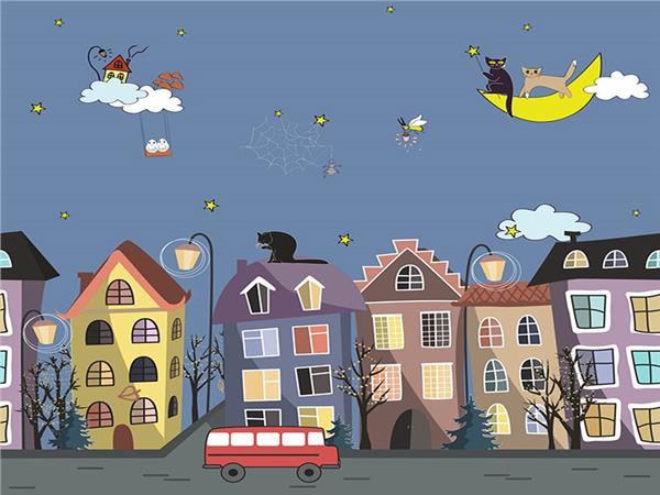 Funny Cats Custom Design Kids Room Wallpaper by MywallpaperShop