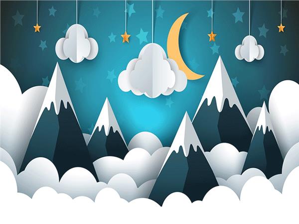 Moon Papa Gokyuzu Custom Design Kids Room Wallpaper by MywallpaperShop
