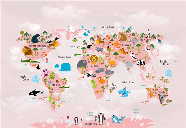 Bebek World Map Wallpaper by MywallpaperShop