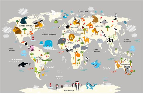 Bebek World Map Wallpaper by MywallpaperShop