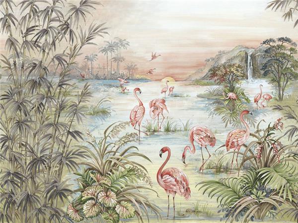 Pink Flamingolar Wallpaper by MywallpaperShop