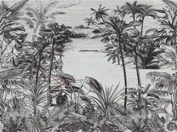 Tropical Black White Custom Design Wallpaper by MywallpaperShop