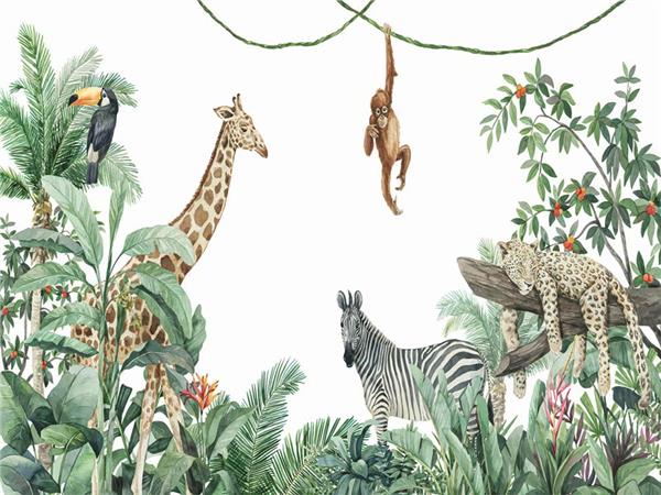 Botanic Forest Folks Kids Room Wallpaper by MywallpaperShop