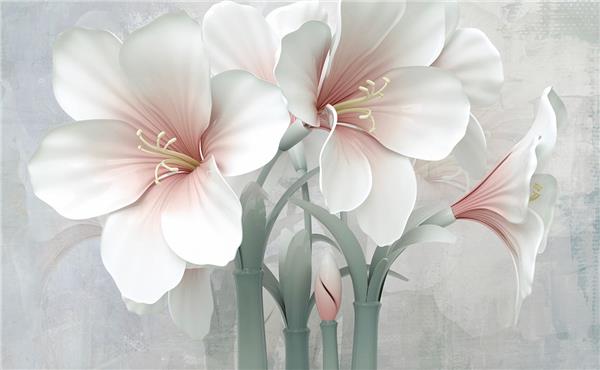 Big White Flower 3D Wallpaper by MywallpaperShop