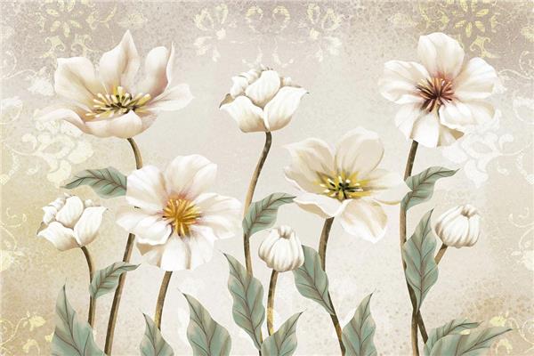 Big White Flower 3D Wallpaper by MywallpaperShop