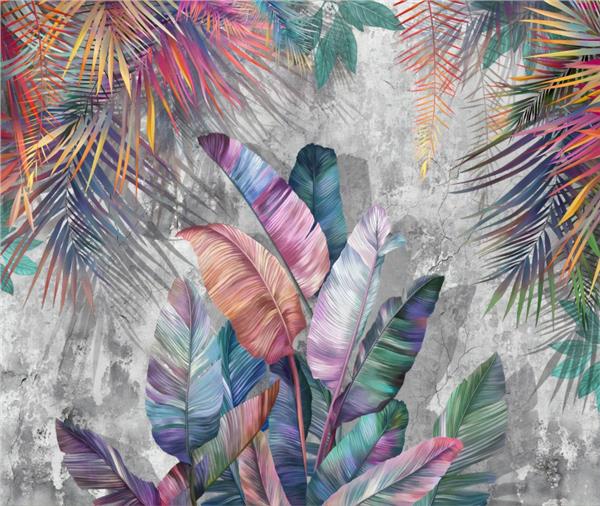 Big Colorful Tropical Leaves Wallpaper by MywallpaperShop