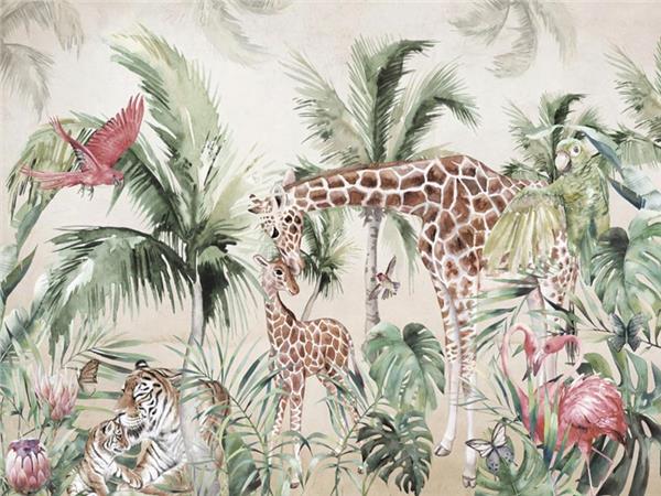 Botanic Forest Folks Kids Room Wallpaper by MywallpaperShop