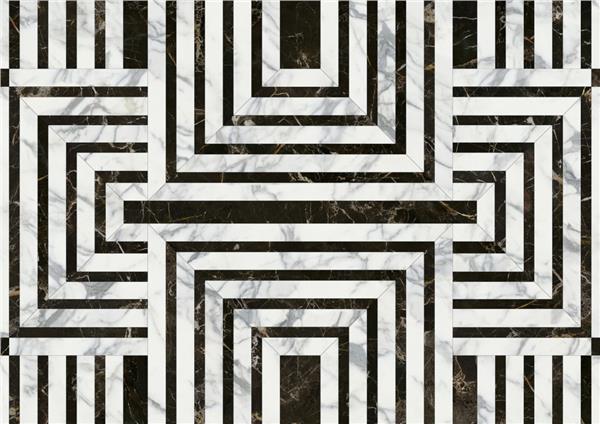 Black White Striped marble Design Wallpaper by MywallpaperShop
