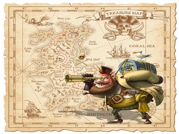 Korsan and Map Kids Room Wallpaper by MywallpaperShop