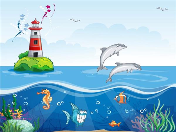 Sweet Dolphins Kids Room Wallpaper by MywallpaperShop