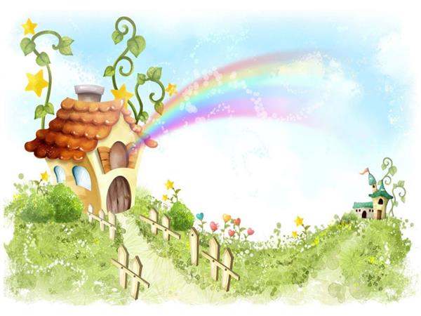 Rainbow Scene Kids Room Wallpaper by MywallpaperShop