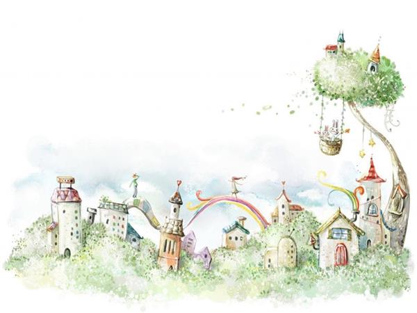 Fairy Tale House Kids Room Wallpaper by MywallpaperShop