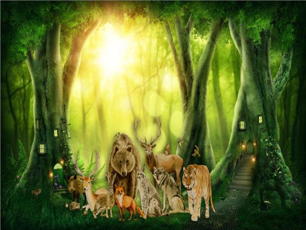 Forest Folks Kids Room Wallpaper by MywallpaperShop