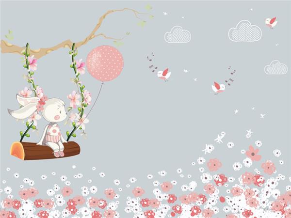 Swing Scene Kids Room Wallpaper by MywallpaperShop