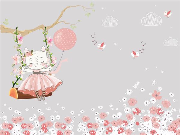 Swing Scene Kids Room Wallpaper by MywallpaperShop