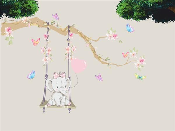 Swing Scene Kids Room Wallpaper by MywallpaperShop