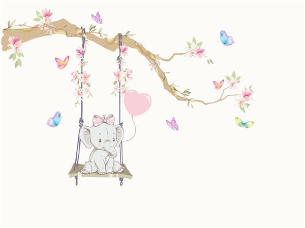 Swing Scene Kids Room Wallpaper by MywallpaperShop