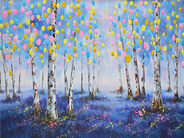 Yagli Boya Gorunum Treelar Custom Design Wallpaper by MywallpaperShop