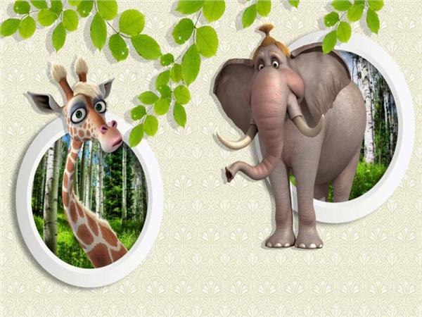 Sweet Elephant And Giraffe Kids Room Wallpaper by MywallpaperSho