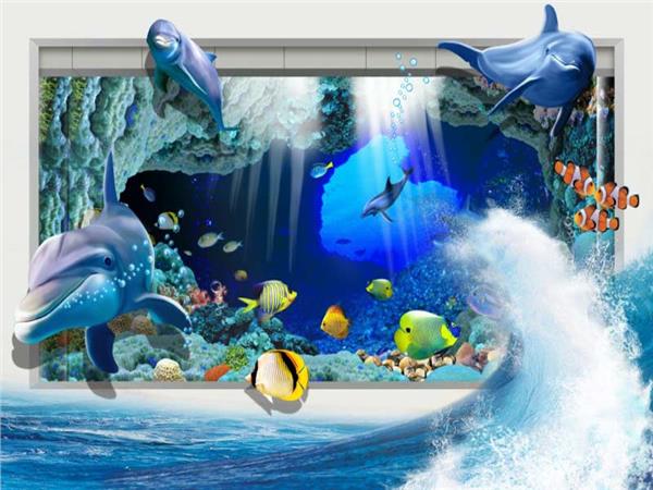Aquarium Scene 3D Kids Room Wallpaper by MywallpaperSho