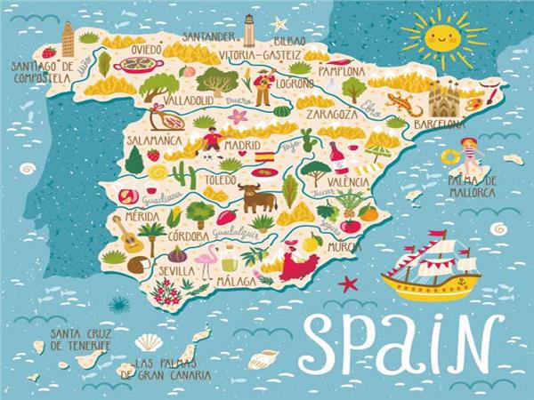 Spain Map Kids Room Wallpaper by MywallpaperSho