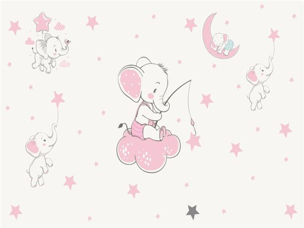 Happy Elephant Kids Room Wallpaper by MywallpaperSho