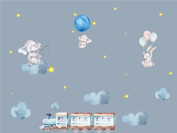 Cloud and Stars Kids Room Wallpaper by MywallpaperShop