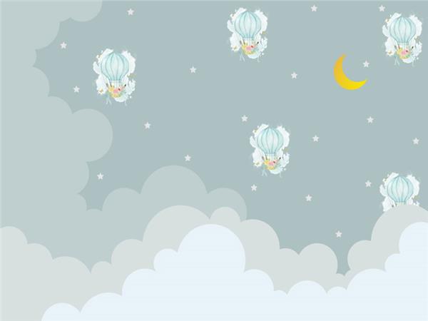 Flying Balloon Kids Room Wallpaper by MywallpaperShop