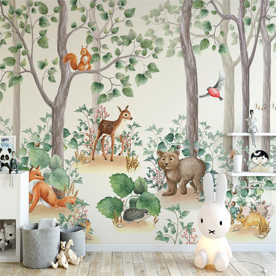 Cheerful Forest Kids Room Wallpaper
