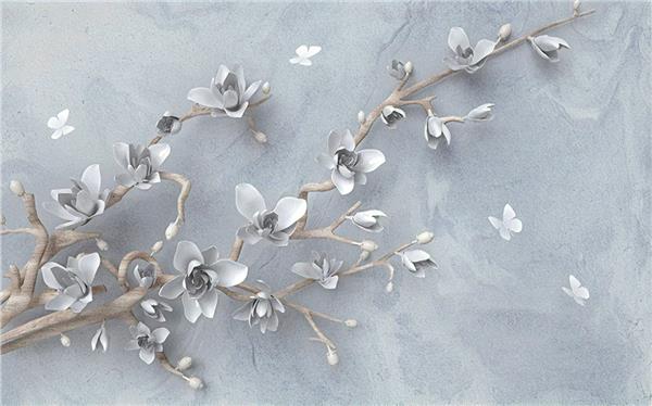 Flowers and Tree Dallari Vintage Wallpaper by MywallpaperShop