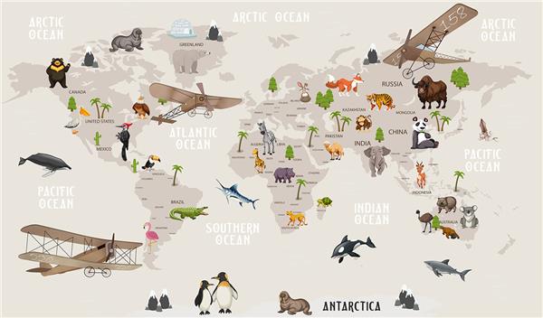 World Map Kids Room Wallpaper by MywallpaperShop