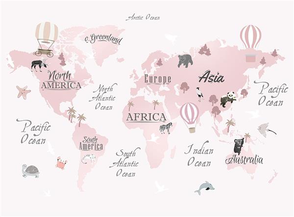 World Map Kids Room Wallpaper by MywallpaperShop